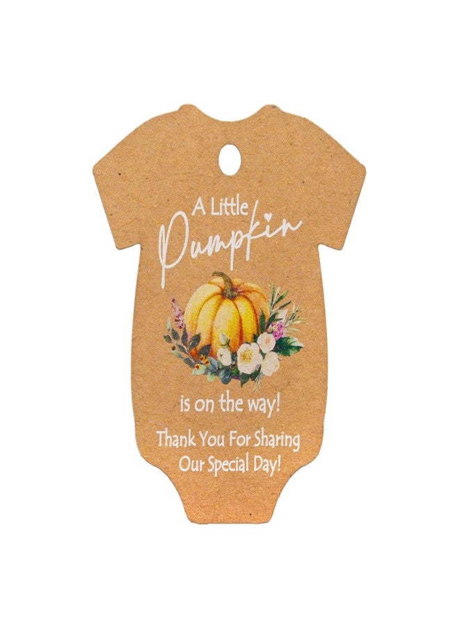 Summer-Ray.com Summer-Ray 50pcs A Little Pumpkin is on The Way Baby Shower Thank You for Sharing Our Special Day Gift Tags (Kraft Card with Orange Pumpkin) - Image 1